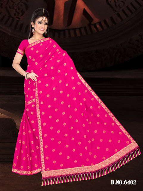 Sayali Pure Cotton Zari Woven Saree - Pink Color