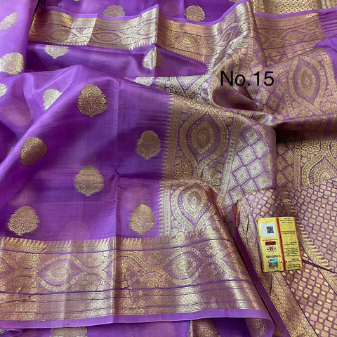 Pure Organza Banarasi Silk Saree - Purple Color - Trend In Need