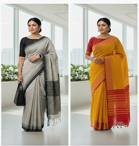 5 Ways to Style an Affordable Jamdani Saree for a Quiet Luxury Office Look (Under ₹3,000)
