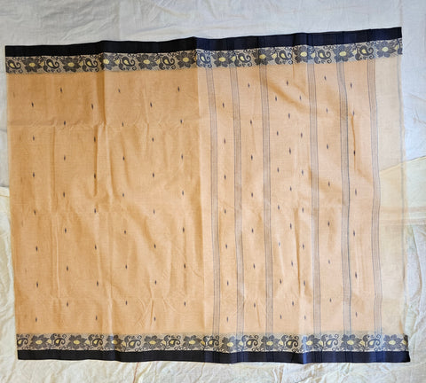 Bengal Tant Cotton Saree Without Blouse Piece - Cream Colour