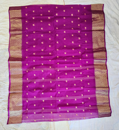 Bengal Tant Cotton Saree Without Blouse Piece - Purple Color