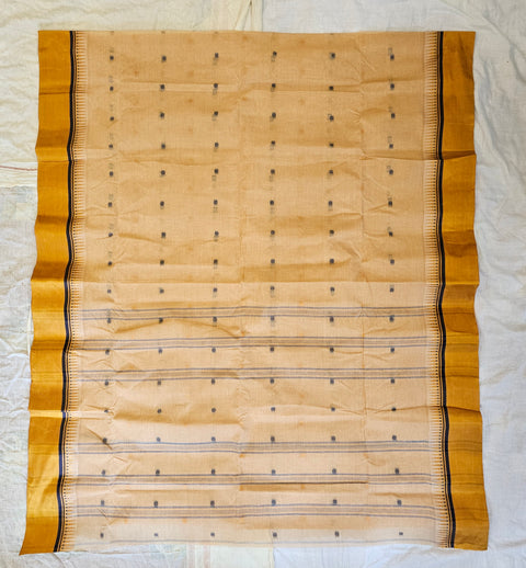 Bengal Tant Cotton Saree Without Blouse Piece - Beige Color