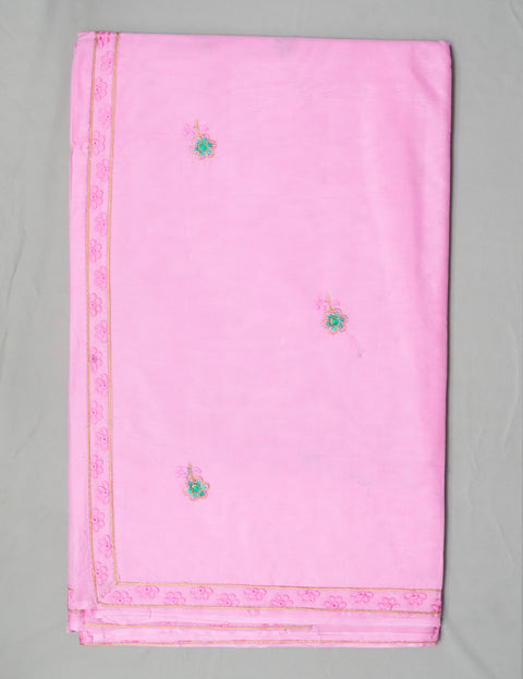 Sindhu Pure Cotton Embroidered Saree - Pink Color