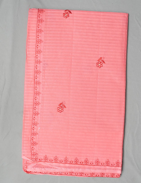 Yashika Pure Cotton Embroidered Saree - Red Color