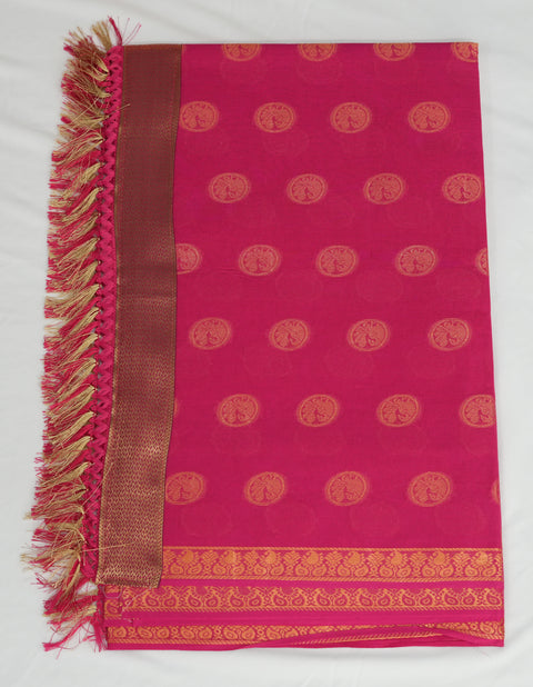 Sayali Pure Cotton Zari Woven Saree - Pink Color