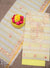 Unstitched yellow Kota Doria Gota Patti dress material with matching dupatta and bottom fabric.