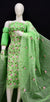 Mannequin wearing Green Kota Doria Embroidered Dress Material with vibrant pink floral embroidery and a semi-transparent matching dupatta.