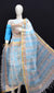 Kota Doria Gota Patti Dress Material in Blue Color with Intricate Embroidery