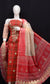 Kota Doria Gota Patti Suit Set in red and beige combination displayed on a mannequin with intricate embroidery.
