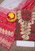 Kota Doria Gota Patti Suit Set - Red And White Combination