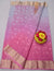 Pink and Grey Rajasthani Kota Doria Saree with Golden Border.