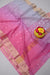 Open view of the Pink & Grey double-dye saree with detailed embroidery
