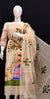 Beige Kota Hand Painted Suit displayed on a mannequin, highlighting its elegant patterns and vibrant details.