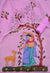 Full view of lavender Kota Doria Hand Painted Suit, featuring a matching dupatta and vibrant designs.