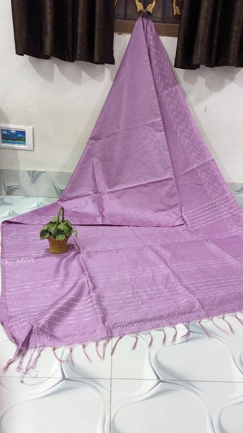 Kota Viscose Silk Saree With Stripe Lines Woven Design - Purple