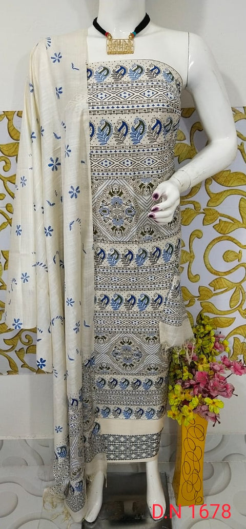 Premium Quality Katan Silk Printed Suit - D No 1678