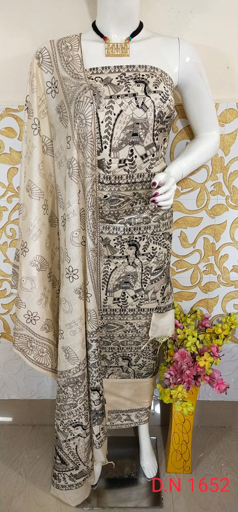 Premium Quality Katan Silk Printed Suit - D No 1652