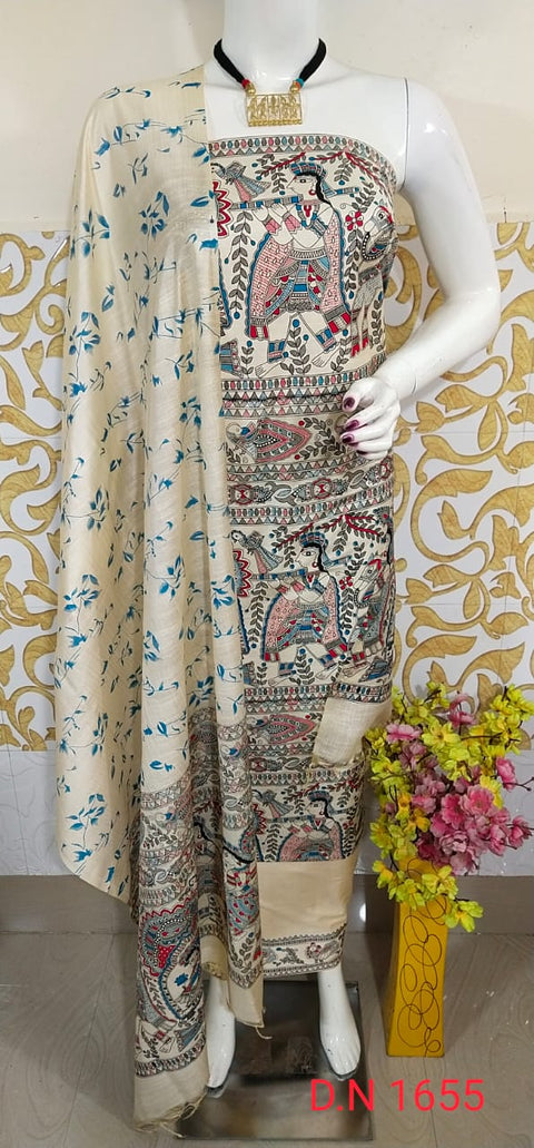 Premium Quality Katan Silk Printed Suit - D No 1655