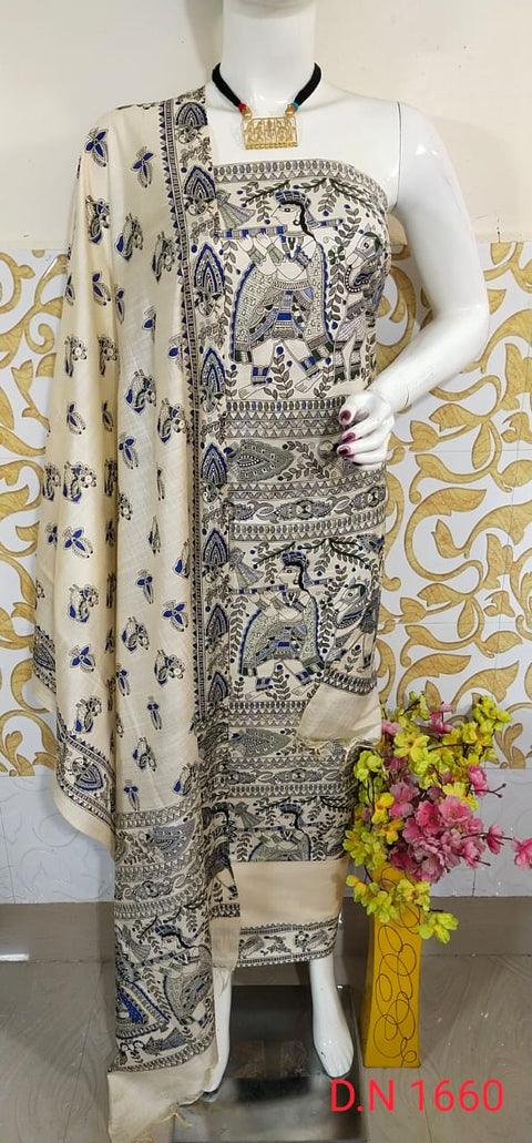 Premium Quality Katan Silk Printed Suit - D No 1660