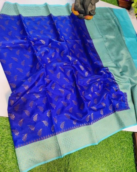 Banarasi Dupion Silk Zari Woven Saree - Royal Blue Color
