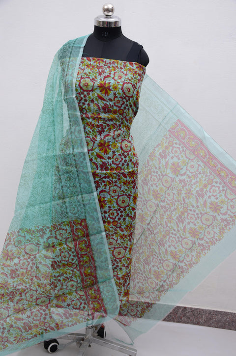 Kota Cotton Printed Suit - Blue Color