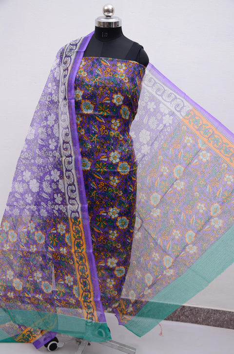 Kota Cotton Printed Suit - Purple Color