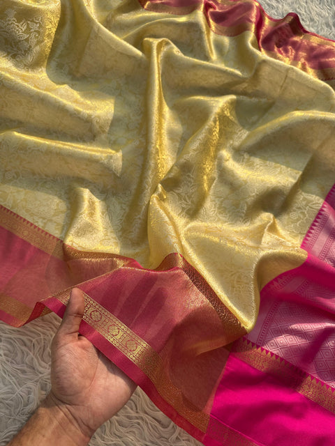 Banarasi Tissue Silk Saree – Golden Color