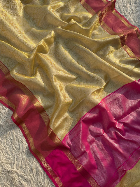 Banarasi Tissue Silk Saree – Golden Color