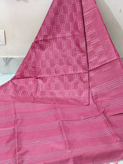 Buta Woven Bhagalpuri Silk Saree - Pink Color