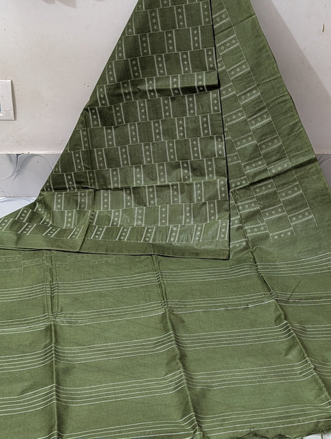 Buta Woven Bhagalpuri Silk Saree - Green Color