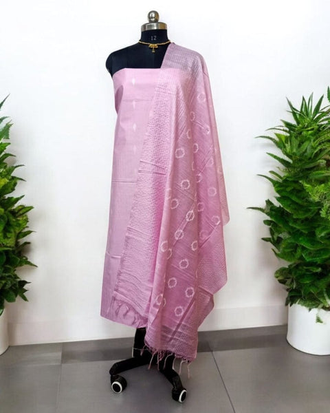 Cotton Silk Dress Material - Pink color