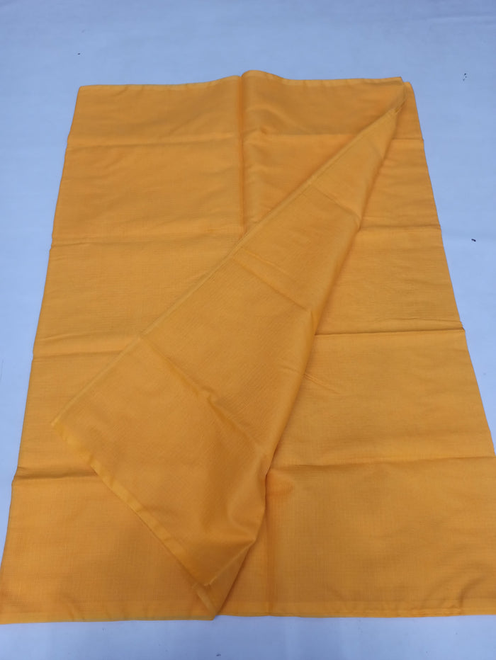 Kota Doria Plain Cotton Mix Saree - Orange Color
