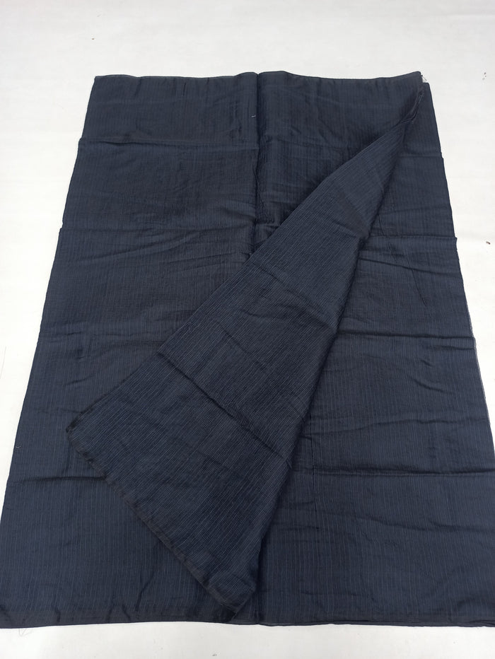 Kota Doria Plain Cotton Mix Saree - Black Color