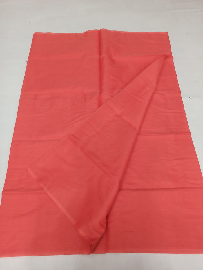 Kota Doria Plain Cotton Mix Saree - Red Color