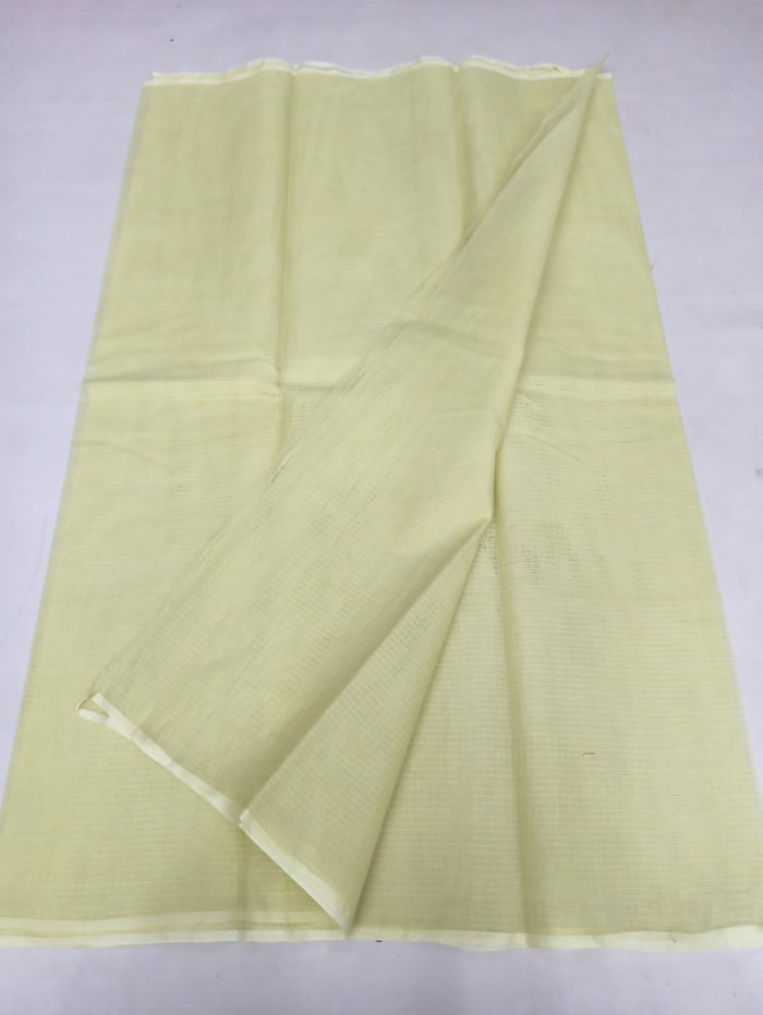 Kota Doria Pure Cotton Plain Saree - Cream Color