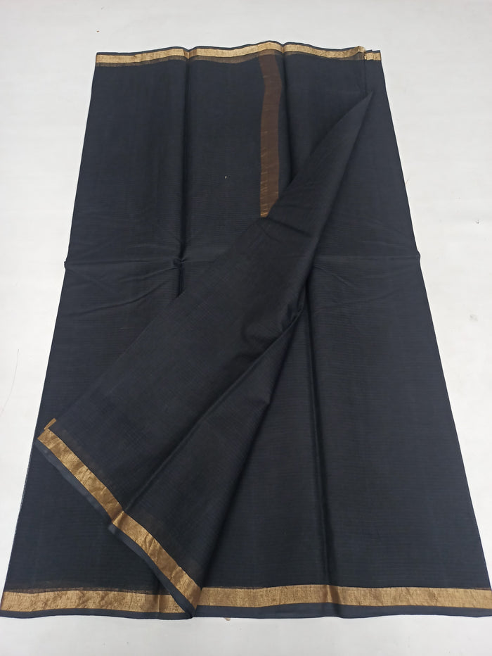 Pure Cotton Kota Doria Plain Saree - Brown Color