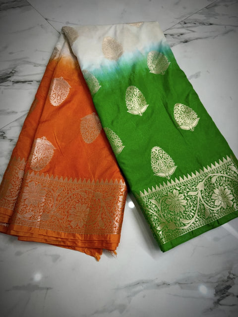 Banarasi Semi Katan Soft Silk Saree Independence Day - Design 2