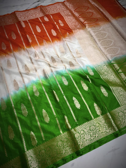 Banarasi Semi Katan Soft Silk Saree Independence Day - Design 3