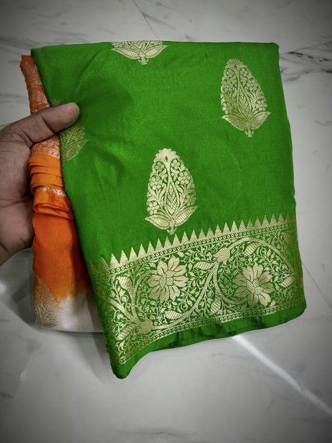 Banarasi Semi Katan Soft Silk Saree Independence Day - Design 2