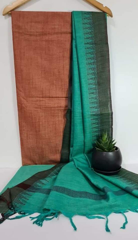 Handwoven Cotton Suit - Brown Color