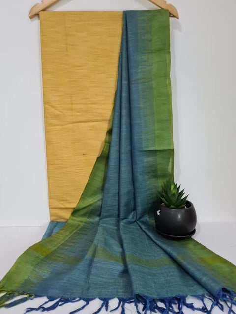 Handwoven Cotton Suit - Yellow Color