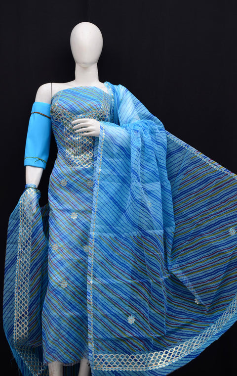 Pure Cotton Gota Patti Work Suits - Blue Color