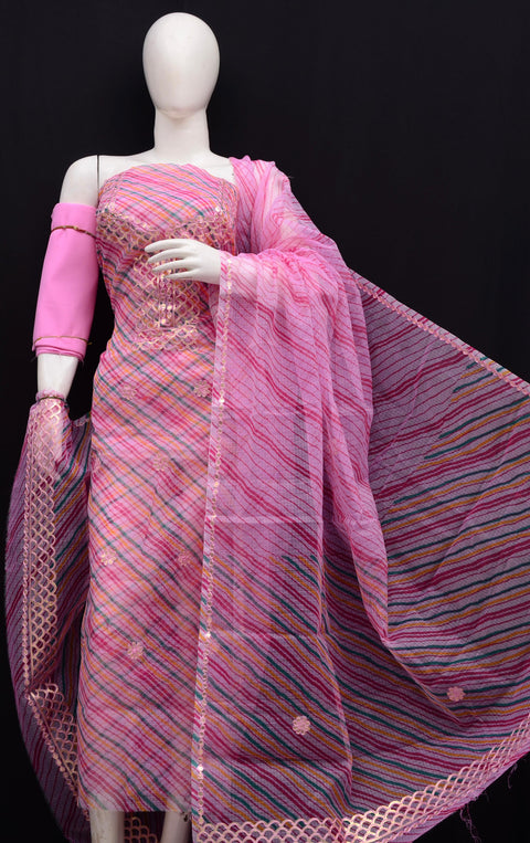 Pure Cotton Gota Patti Work Suits - Pink Color