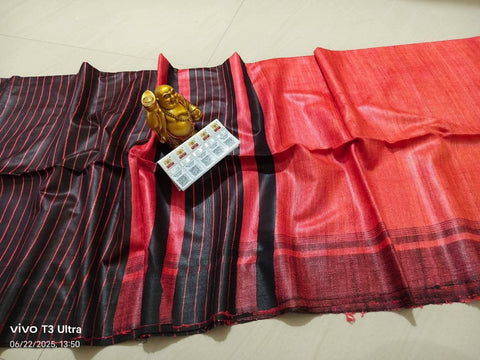 Pure Gicha Silk Saree - Peach Color