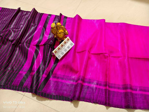 Pure Gicha Silk Saree - Purple Color