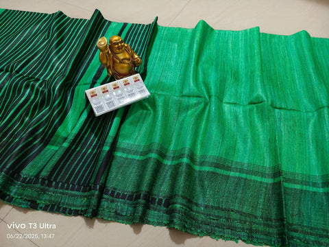 Pure Gicha Silk Saree - Sea Green Color