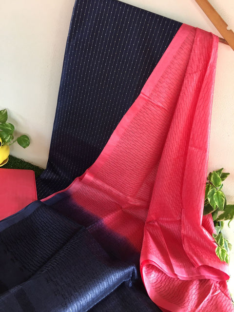 Katan Silk Weaving Suit with Herringbone Dupatta - Black Color