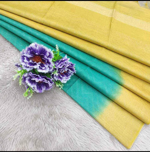 Tussar Semi Silk Saree  - Yellow Color