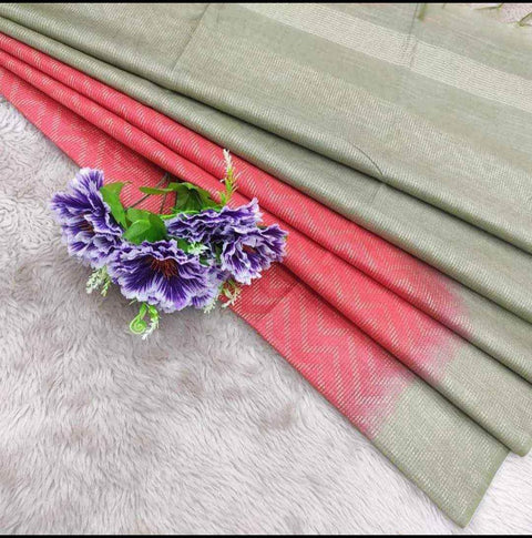 Tussar Semi Silk Saree  - Slate Green Color