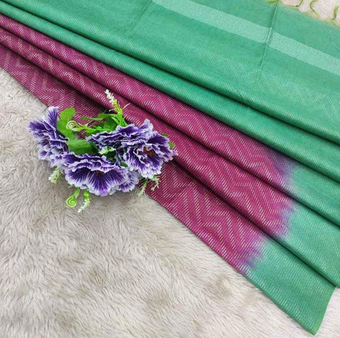 Tussar Semi Silk Saree  - Green Color